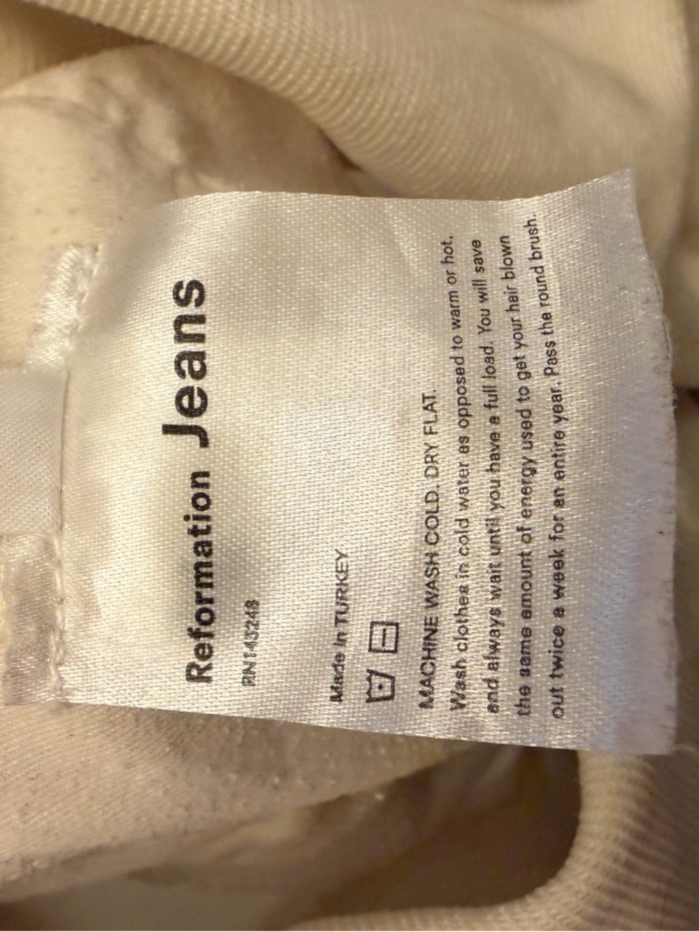 Reformation, Smith Style, Ivory Denim Overalls, Size 4 - Picture 13 of 16